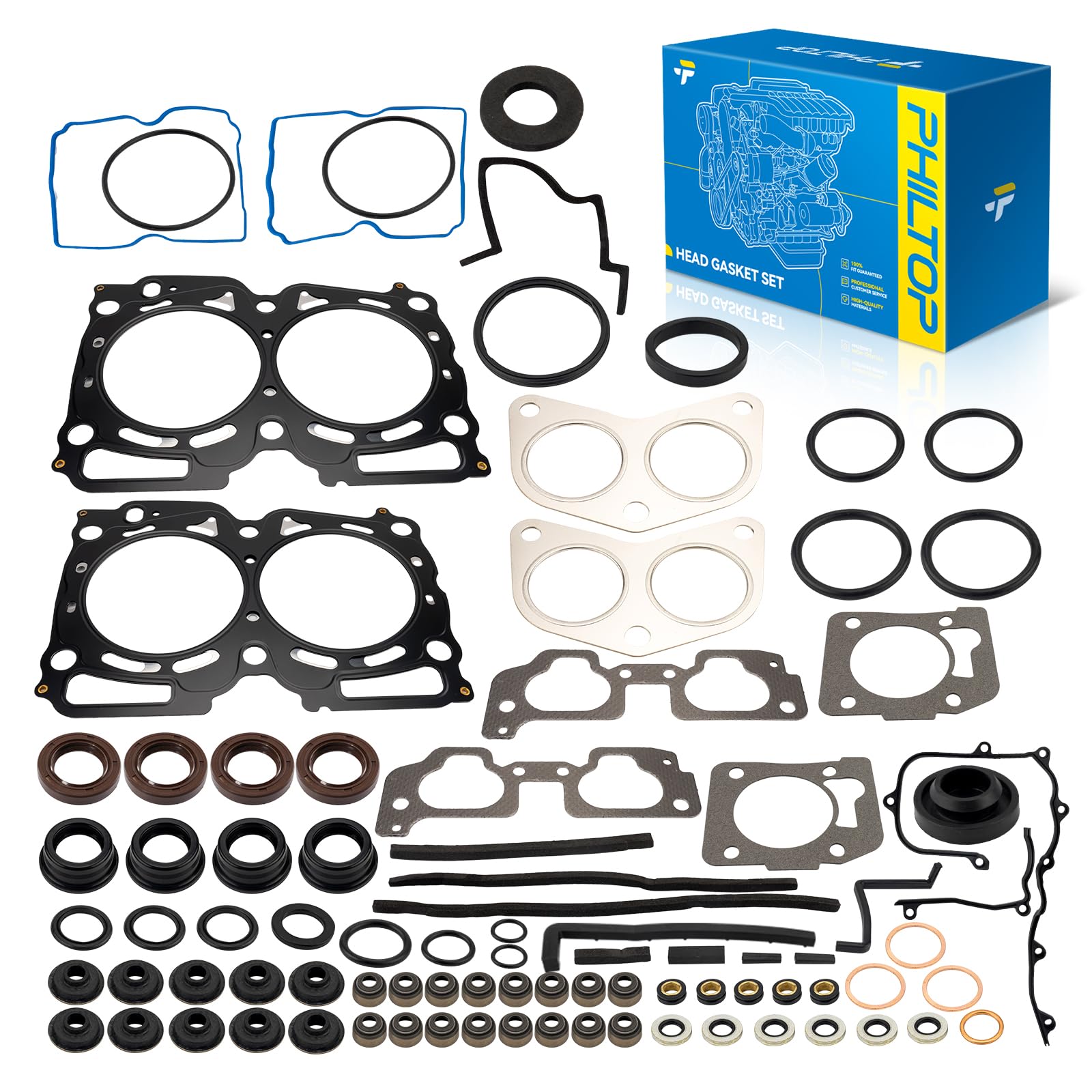 PHILTOP HS 26415 PT-1 Head Gasket Set Fit for Subaru Forester 2006-2010, Impreza 2006-2011, Outback Legacy 2006-2009, Baja Saab 9-2X 2006, for 2.5L Engine Cylinder Head Gasket Kit