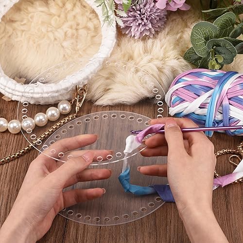 Miniatura 6 de uxcell Kit de fabricación de bolsos de acrílico, 15 piezas, juego de cestas de algodón acrílico, moldeador de paneles, hilo de tejer, correas de