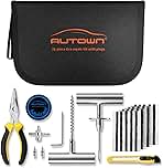 Flat Tire Repair Kit with Plugs 31 Pcs for Car, Motorcycle, ATV, Jeep, Truck, Tractor Flat Tire Puncture Repair