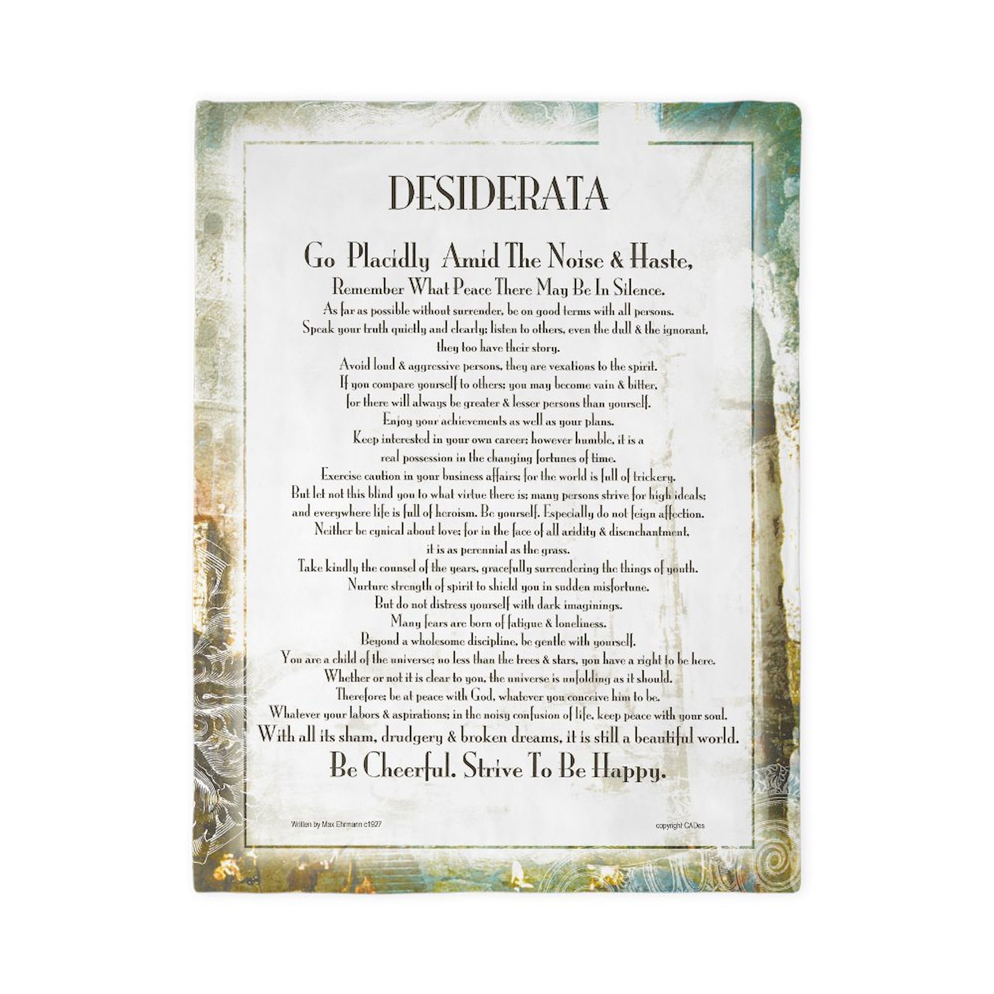 CafePress Desiderata La Piazza Twin Duvet Cover, Printed Comforter Cover, Unique Bedding,
