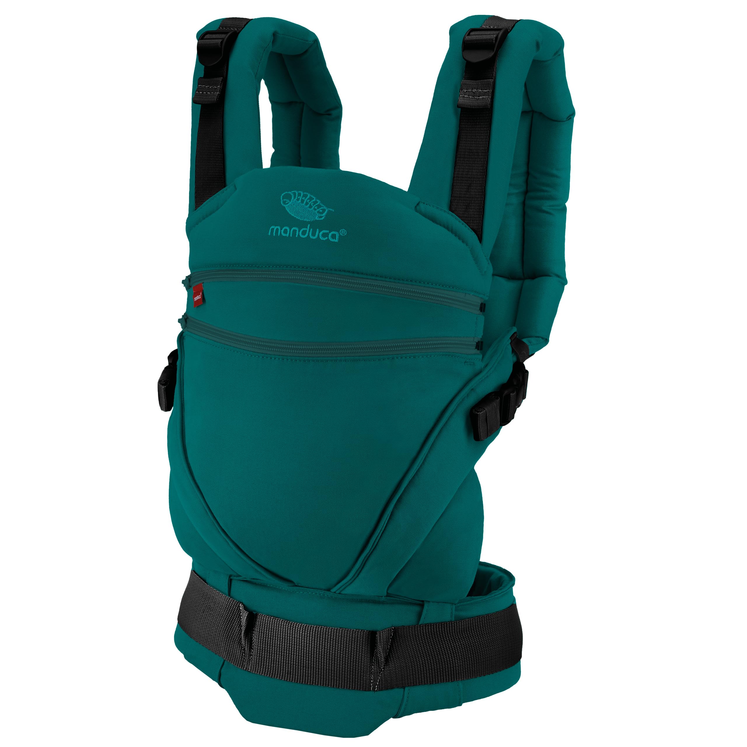 Portabebés Manduca XT, asiento ajustable, apto desde el nacimiento, fabricado en algodón orgánico con 3 posiciones de transporte, Happy Lagoon