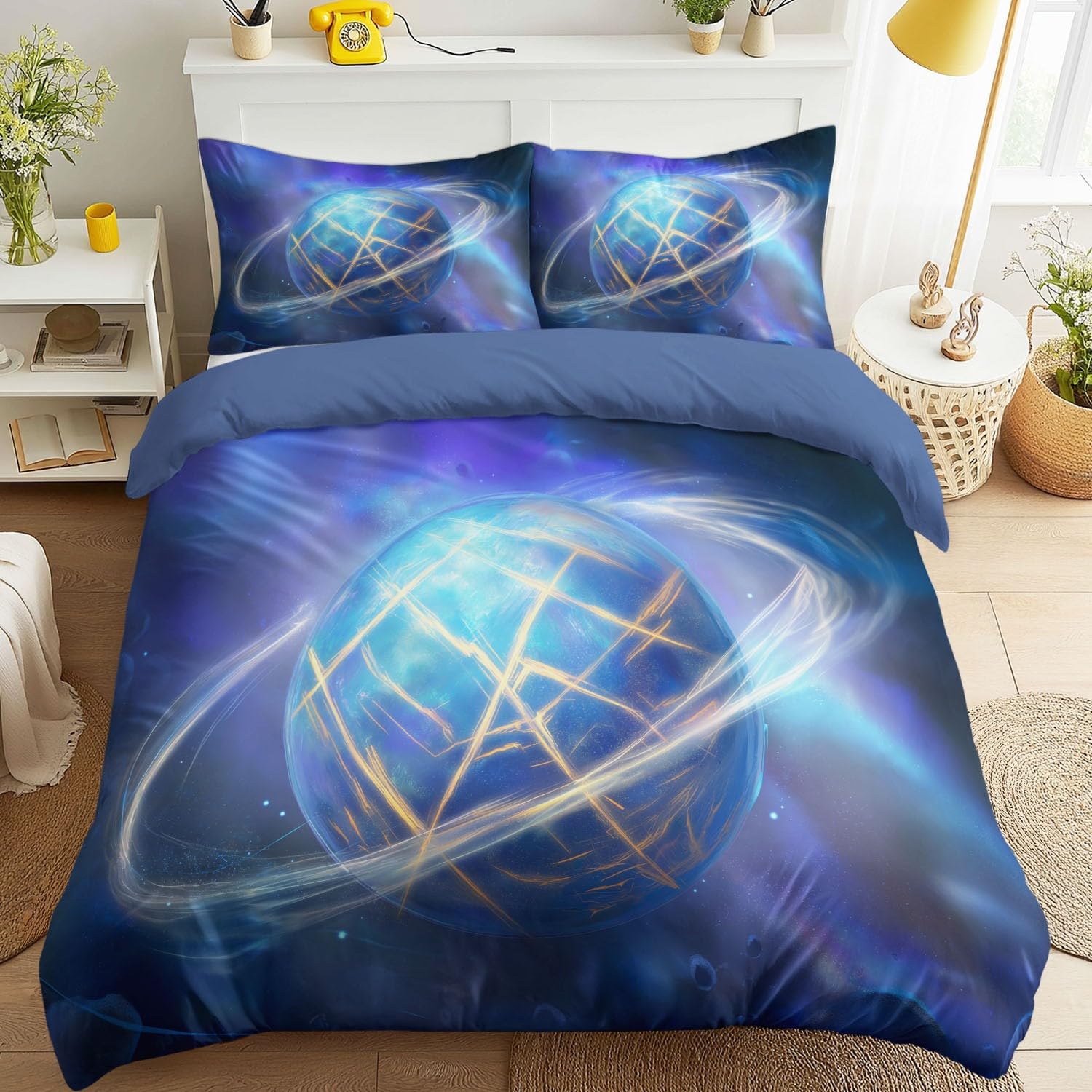 Housse de couette 140x200 infroissable en microfibre douce contre les draps rêches