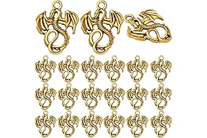 BronaGrand 100-Piece Antique Gold Dragon Charms for Personalized Jewelry Creation