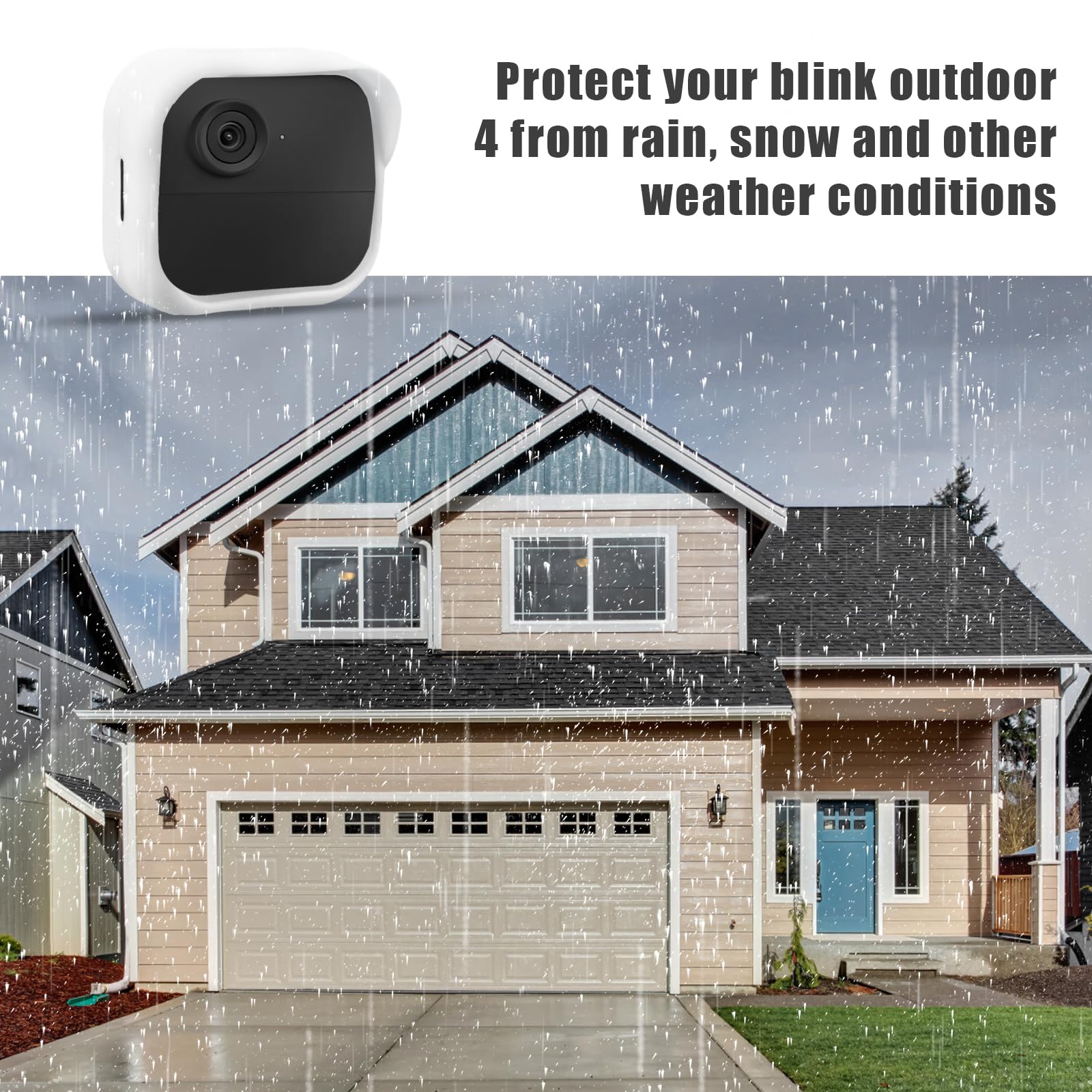PEUTIER 3pz Camera Cover per Blink Outdoor 4 Nuovissimo (4a Generazione), Cover per Fotocamera Custodia in Siliconi Accessori Fotocamera per Telecamera di Sicurezza Intelligente (Bianco)