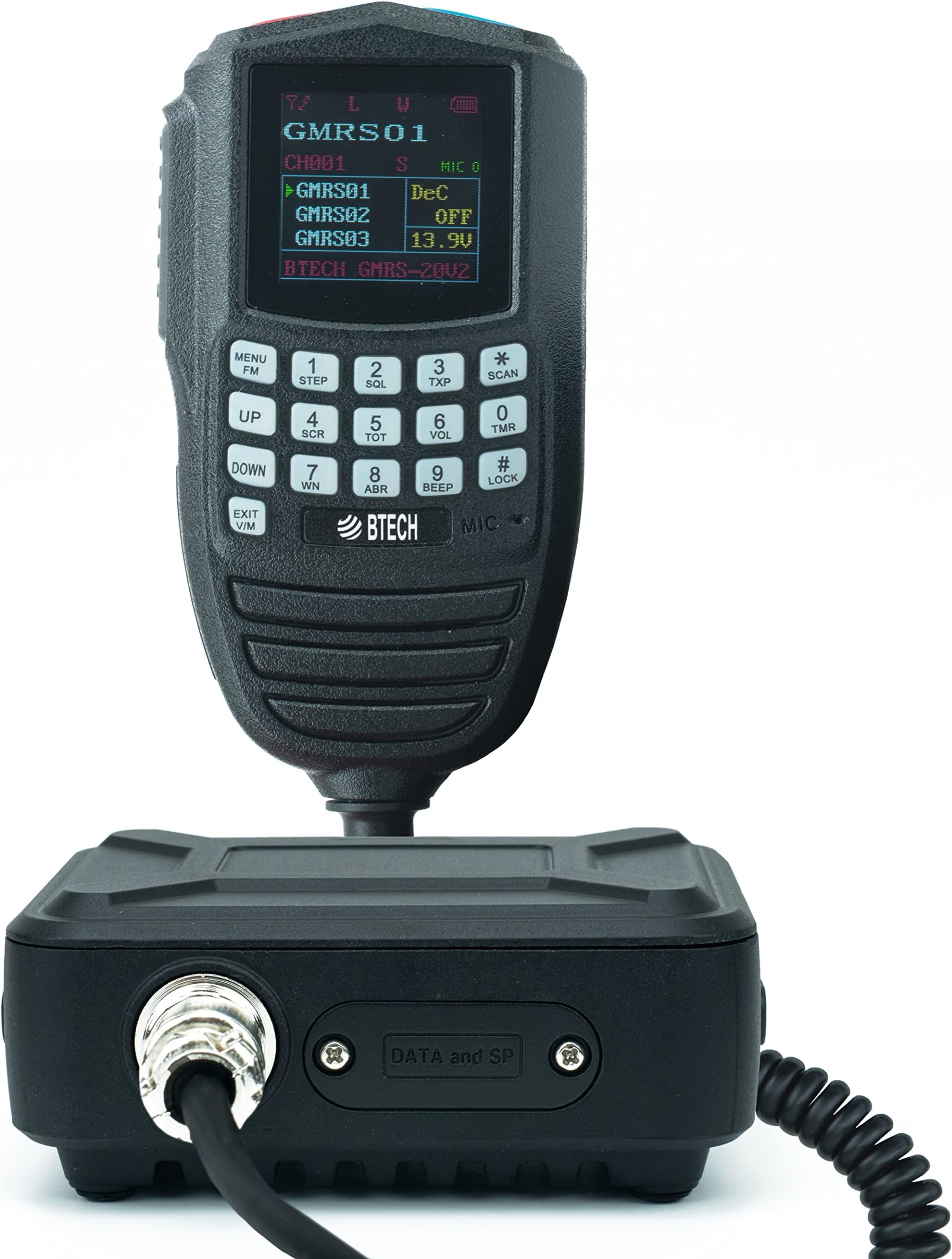 BTECH GMRS-20V2 20W 200 Fully Customizable Channels Mobile GMRS Two-Way Radio. IP67 Submersible Waterproof, Repeater Compatible, Dual Band Scanning (VHF/UHF), FM, & NOAA Weather Broadcast Receiver