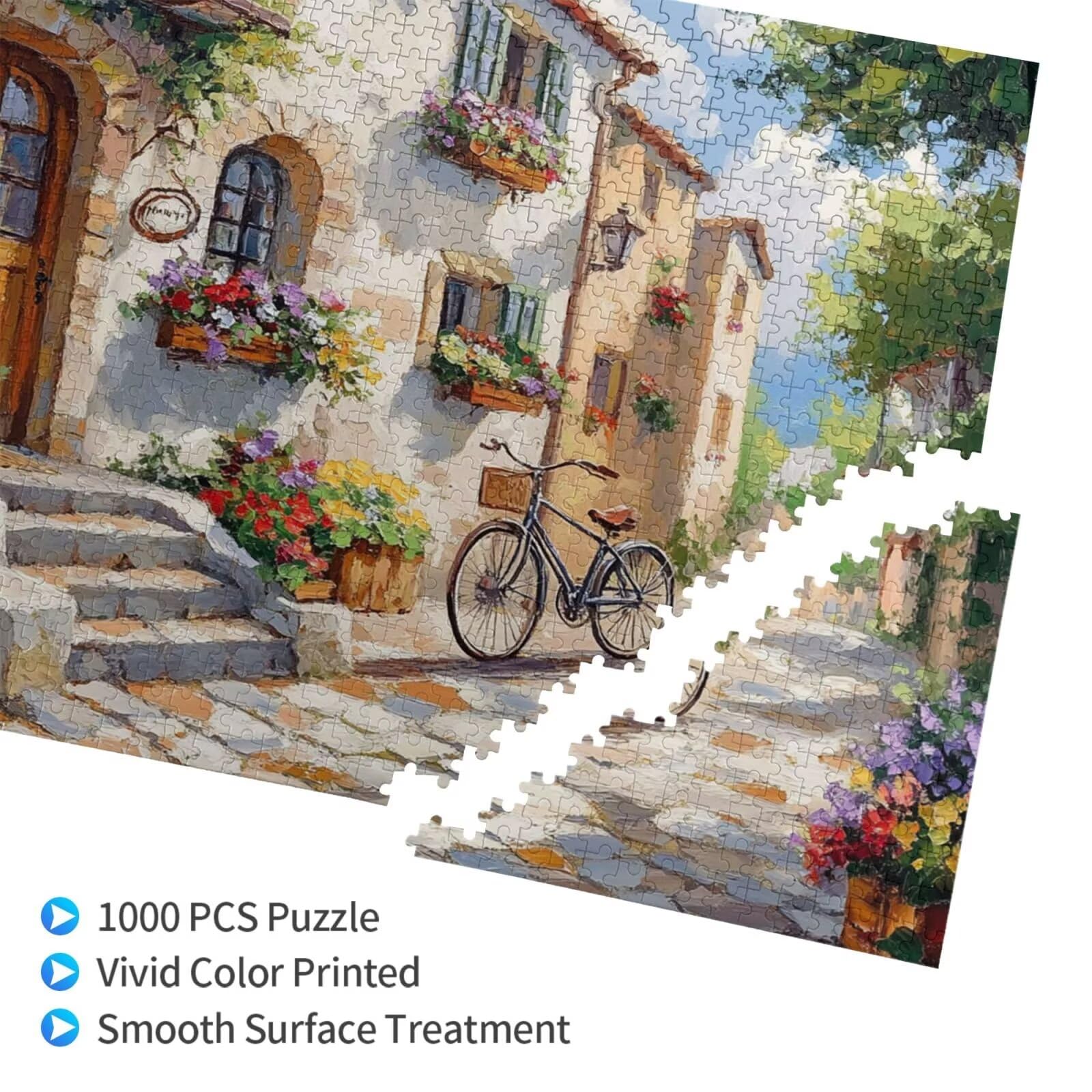 Puzzles Paisaje 1000 Adultos, Puzzle Italia con Cajas y Cartel, Juego Clásico de Puzzle Arte para Entretenimiento Adultos, Regalos de Decoración del Hogar para Pasatiempos Creativos de Mujeres 2T-836