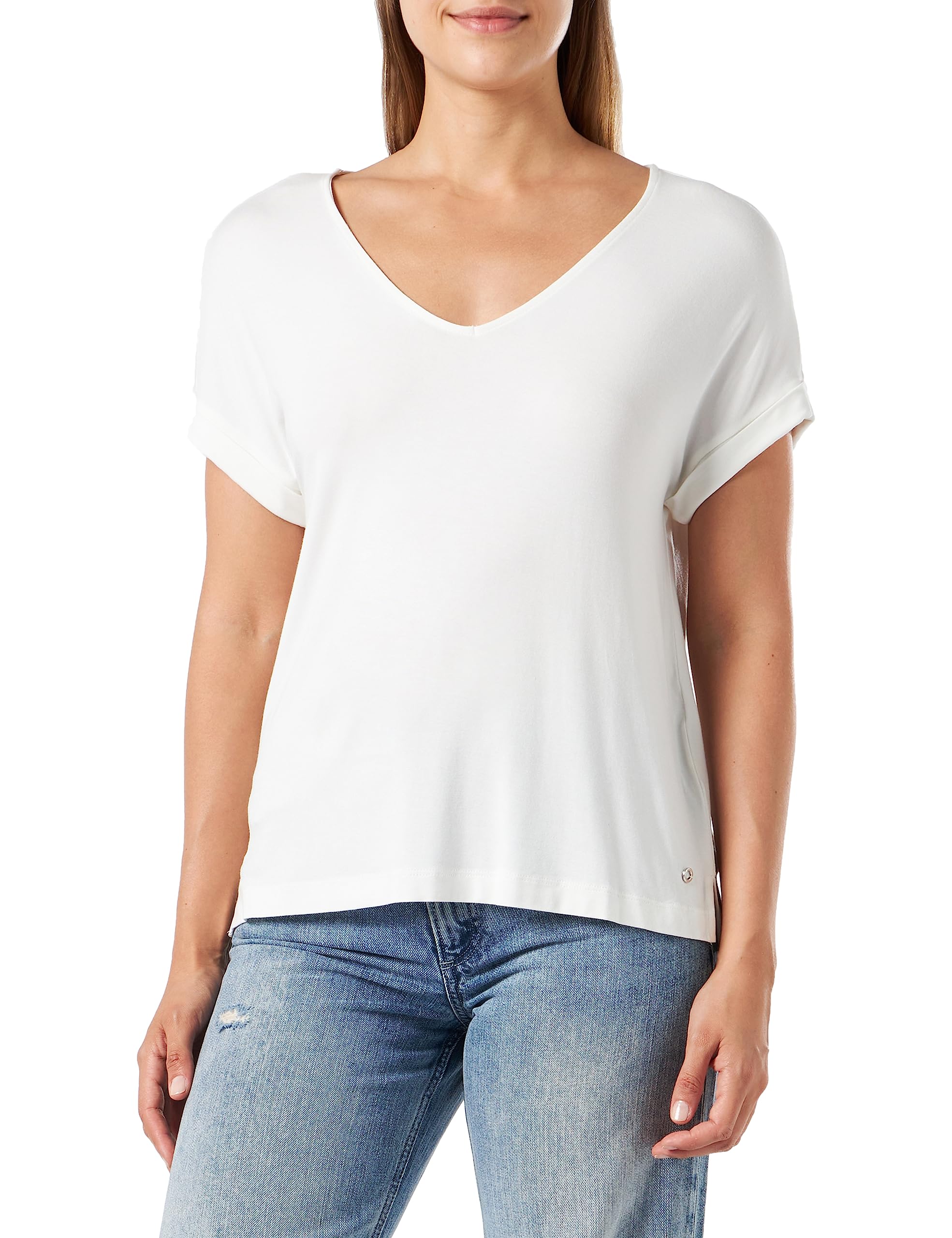 s.Oliver Women's 2137655 Short-sleeved T-shirt, Weiß, 16