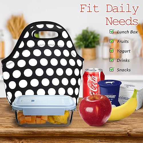 Miniatura 2 de YOUBDM Bolsas de almuerzo de neopreno con aislamiento térmico, bolsa de almuerzo reutilizable, lavable, bolsa de picnic de neopreno para mujeres y