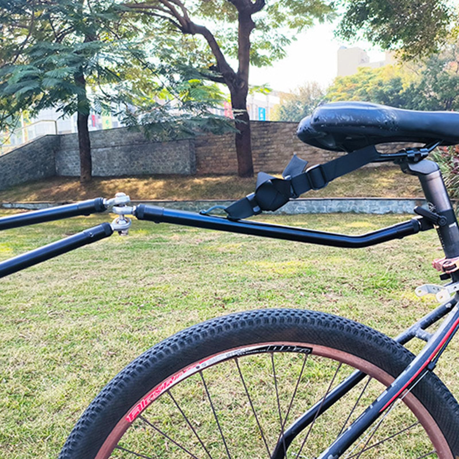 Varilla de remolque de bicicleta de aleación de alta resistencia, resistente a la familia, conector de remolque para camping, viajes