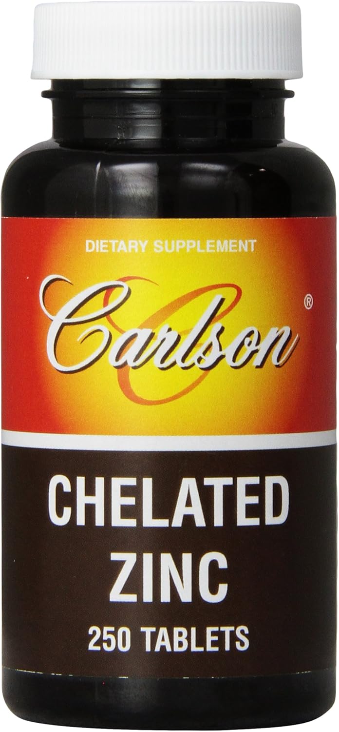 Carlson Labs Chelated Zinc 30mg, 250 Tablets Health & Household