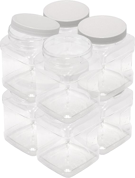 32 oz (1 quart) PETE Containers, 8Pack, Clear Plastic