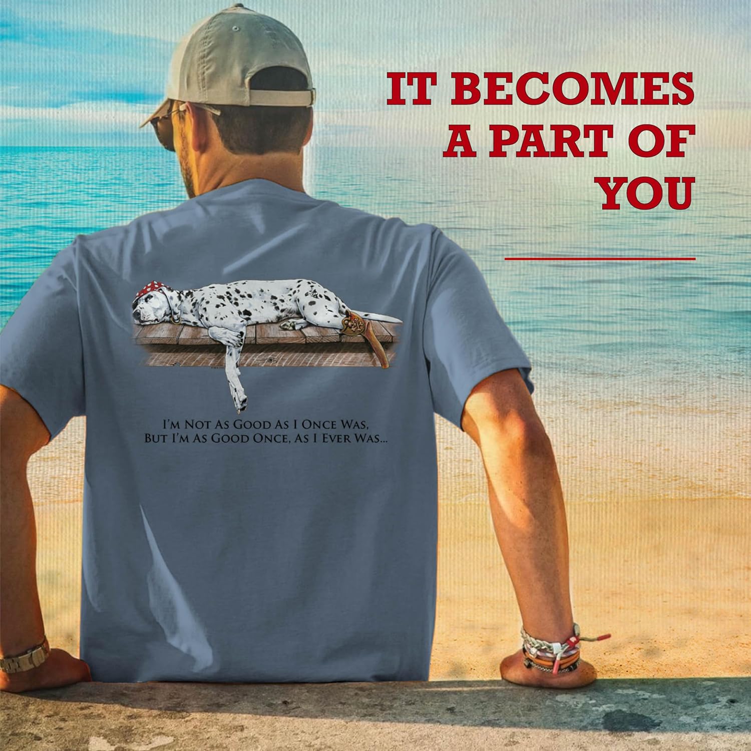 SEA DOG Vintage Graphic T-Shirt Garment Dyed 100% Ringspun Cotton, Relaxed Fit, Printed in USA, Dog Days - Image 2