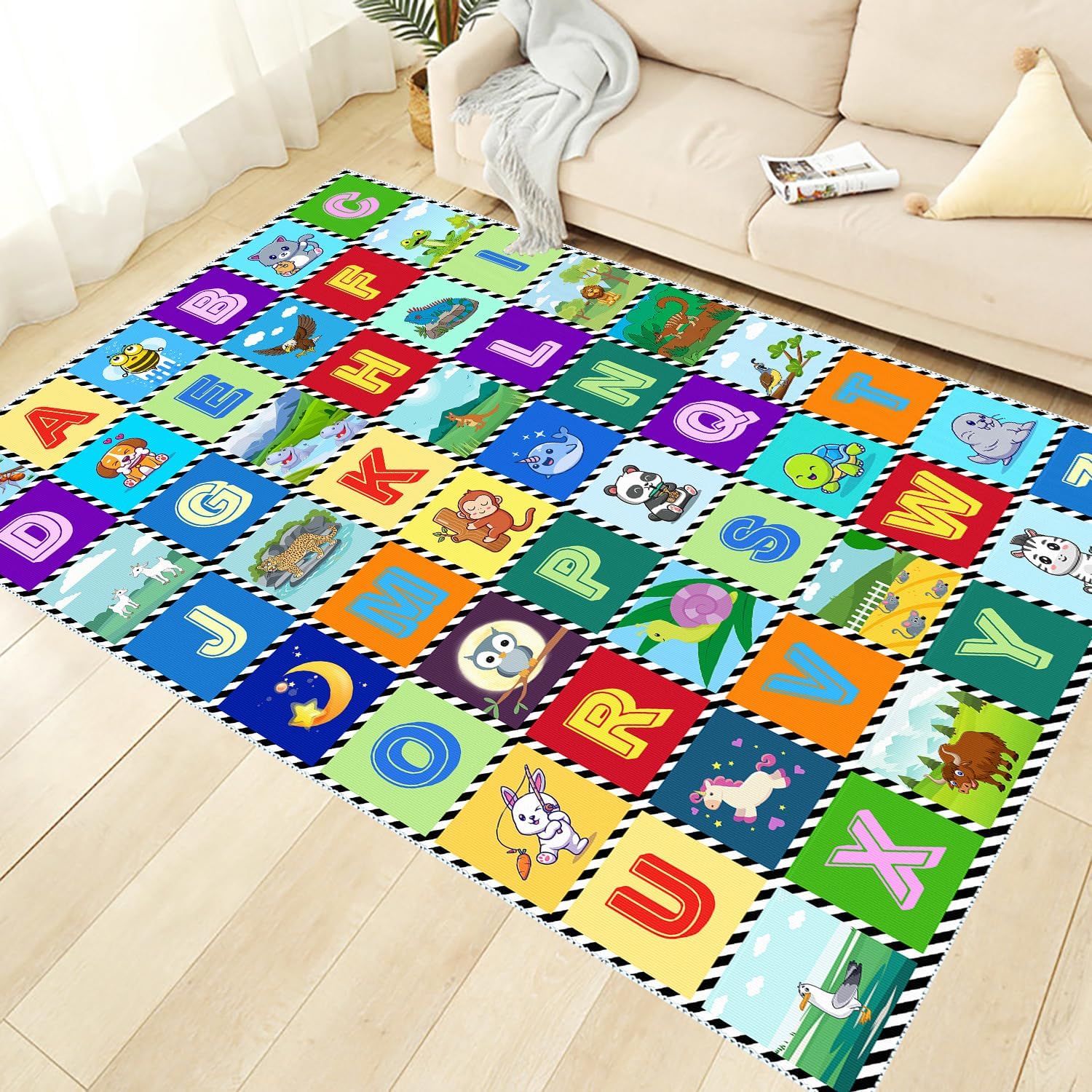 Amazon.com: Sejiarep Kids Number Alphabet Game Rug - ABC Educational ...
