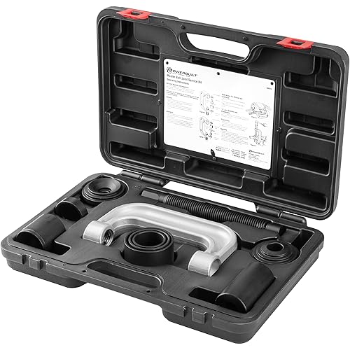 Powerbuilt Ball Joint Master Service Tool Kit, 10 Piece, Remove and Replace Ball Joints and U-Joints, Cars, Light Trucks, Storage Case - 940579, Black
