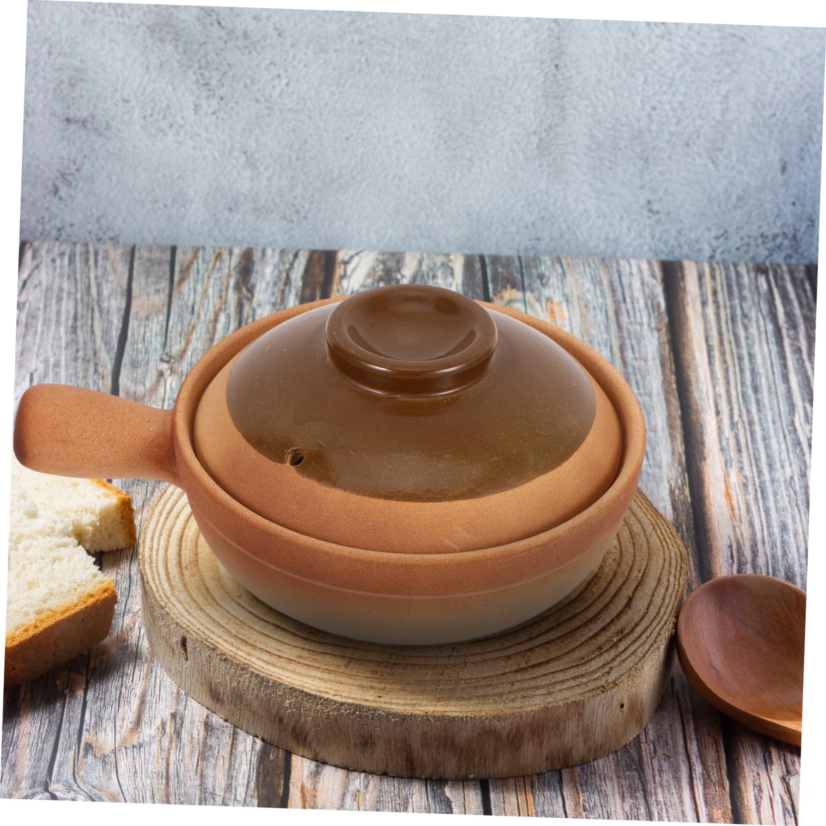 Pentola in Ceramica 850ml con Coperchio per Riso e Porridge | Cottura Tradizionale su Fornello, Facile da Pulire, Resistente al Calore, per Pasti Casalinghi e Take Away