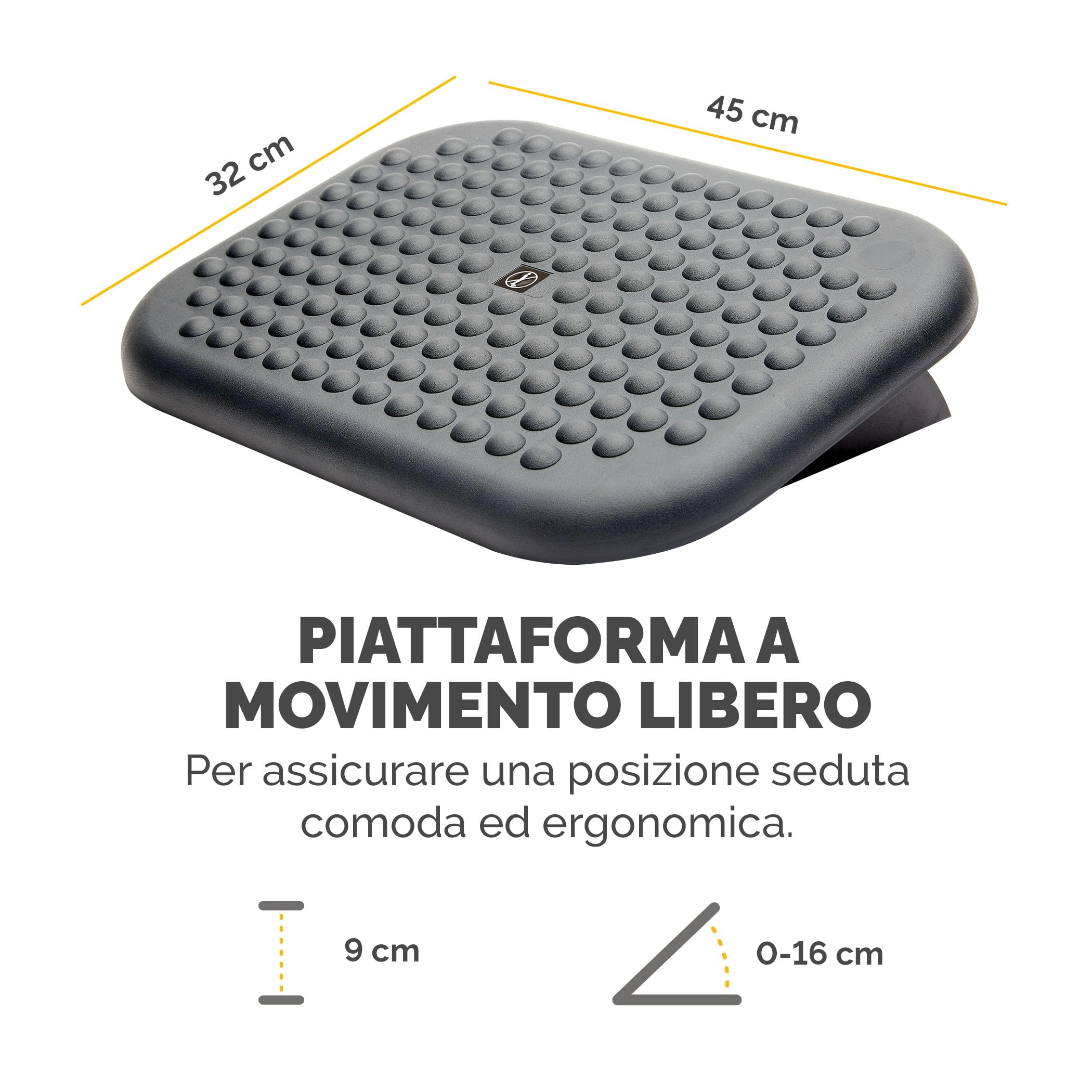 Fellowes 6100801 poggiapiedi regolabile Everyday, per casa e ufficio, nero