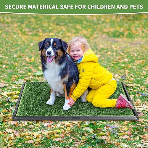 Miniatura 6 de Almohadilla de césped para perros con bandeja, sistema de orinal para perros, césped artificial para entrenamiento de mascotas, almohadillas de