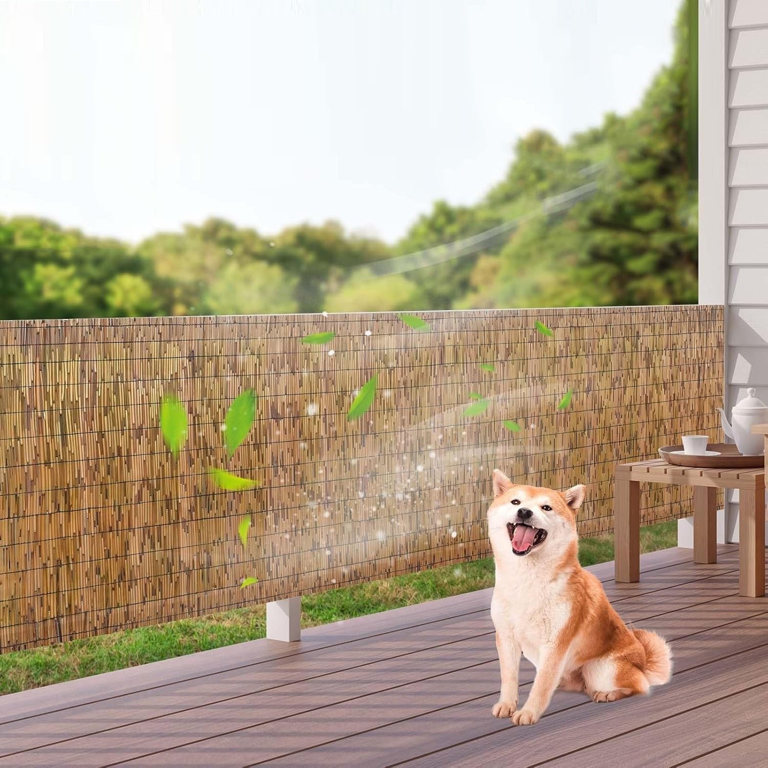 Rotolo decorativo impermeabile per recinzione, 1,2 m x 5 m e 1,5 m x 10 m, in bambù naturale, per balcone, terrazza, esterni, frangivento, varie misure disponibili (95 x 650 cm)