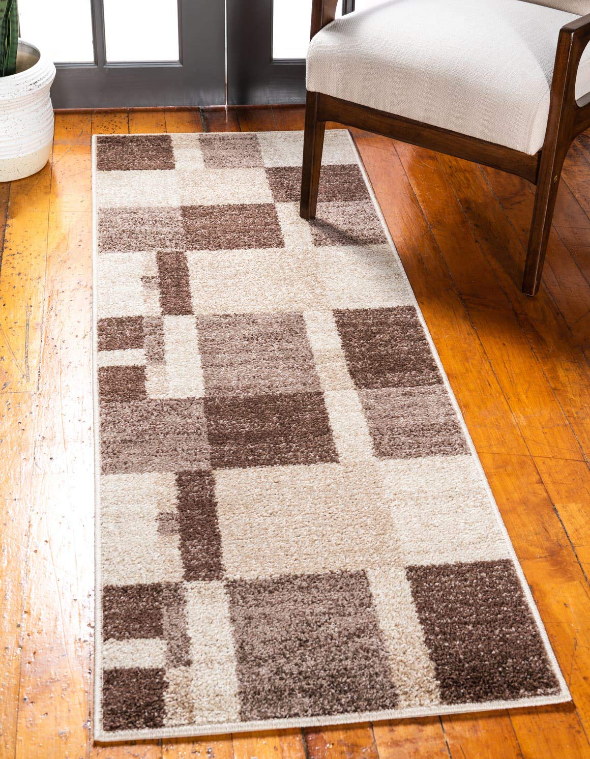 Unique Loom Autumn Collection Area Rug - Providence (2' x 6' 1" Runner, Light Brown/ Beige)