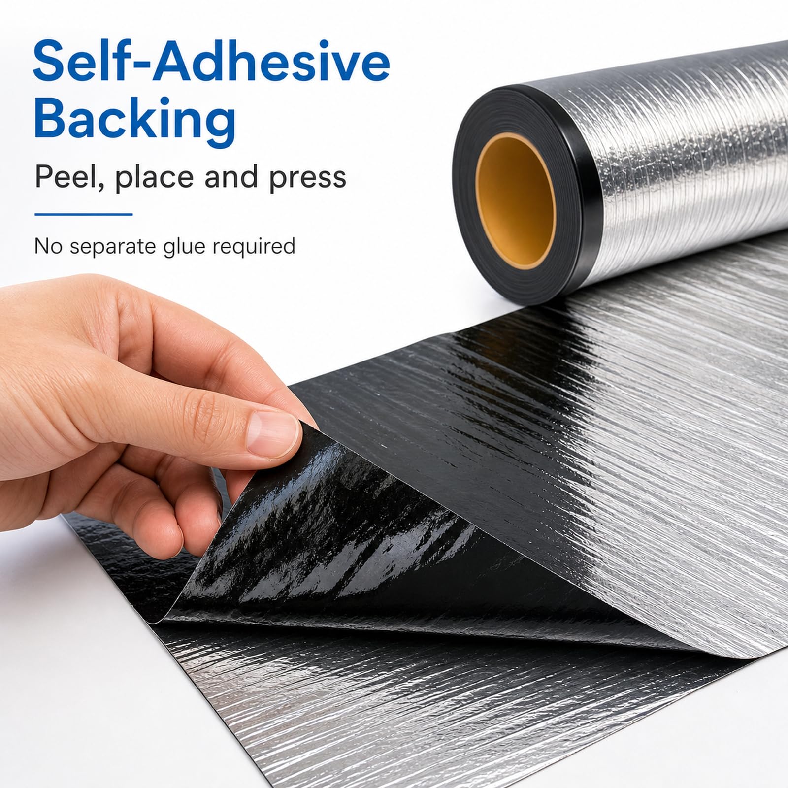 Cinta de Aluminio Impermeable,Rollo Bituminoso Reparación Adhesiva,Cinta autoadhesiva para sellar Asfalto,Banda autoadhesiva bituminosa,Impermeable,para reparación de techos,tejados