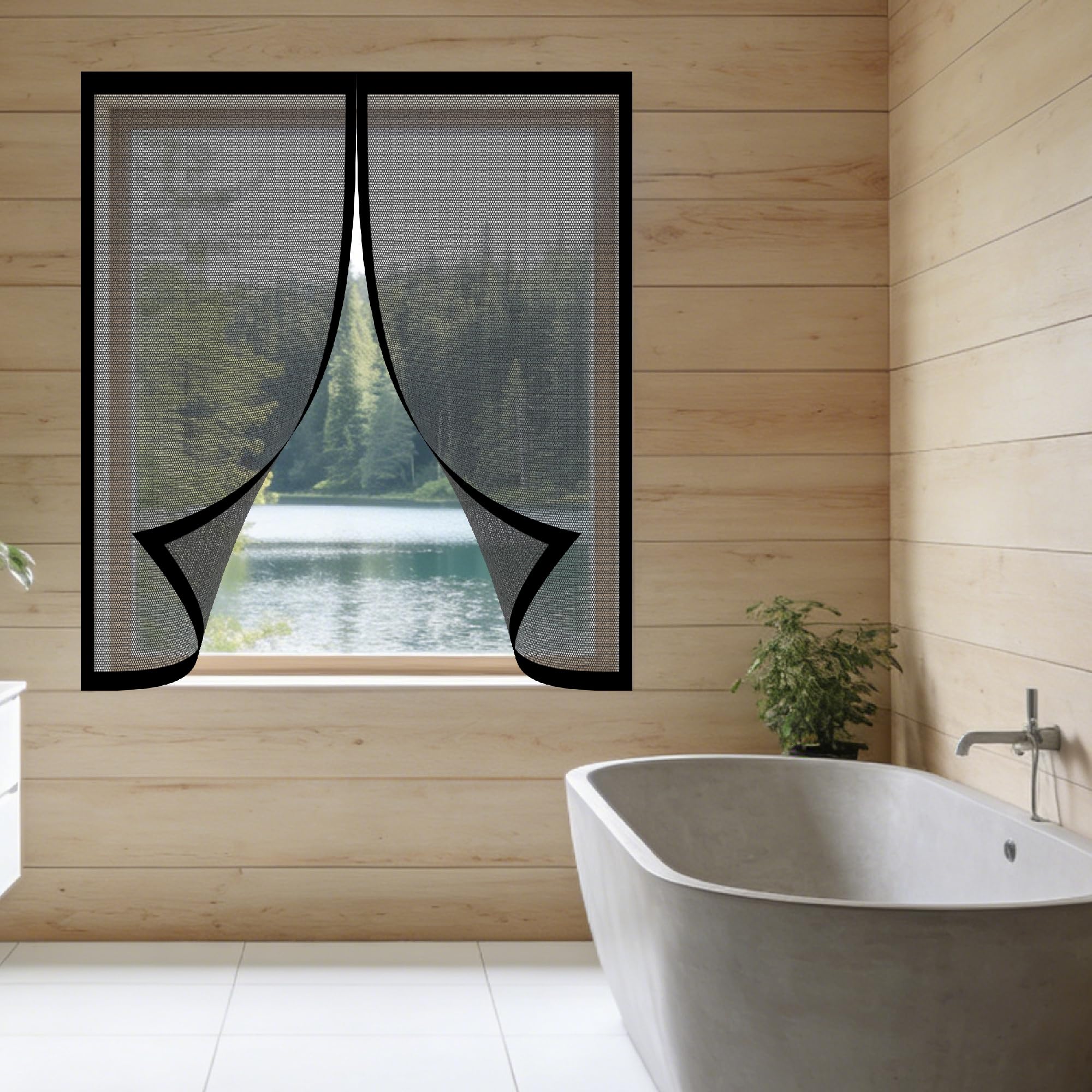 Moustiquaire de porte ou fenetre magnetique anti-moustique sans percer