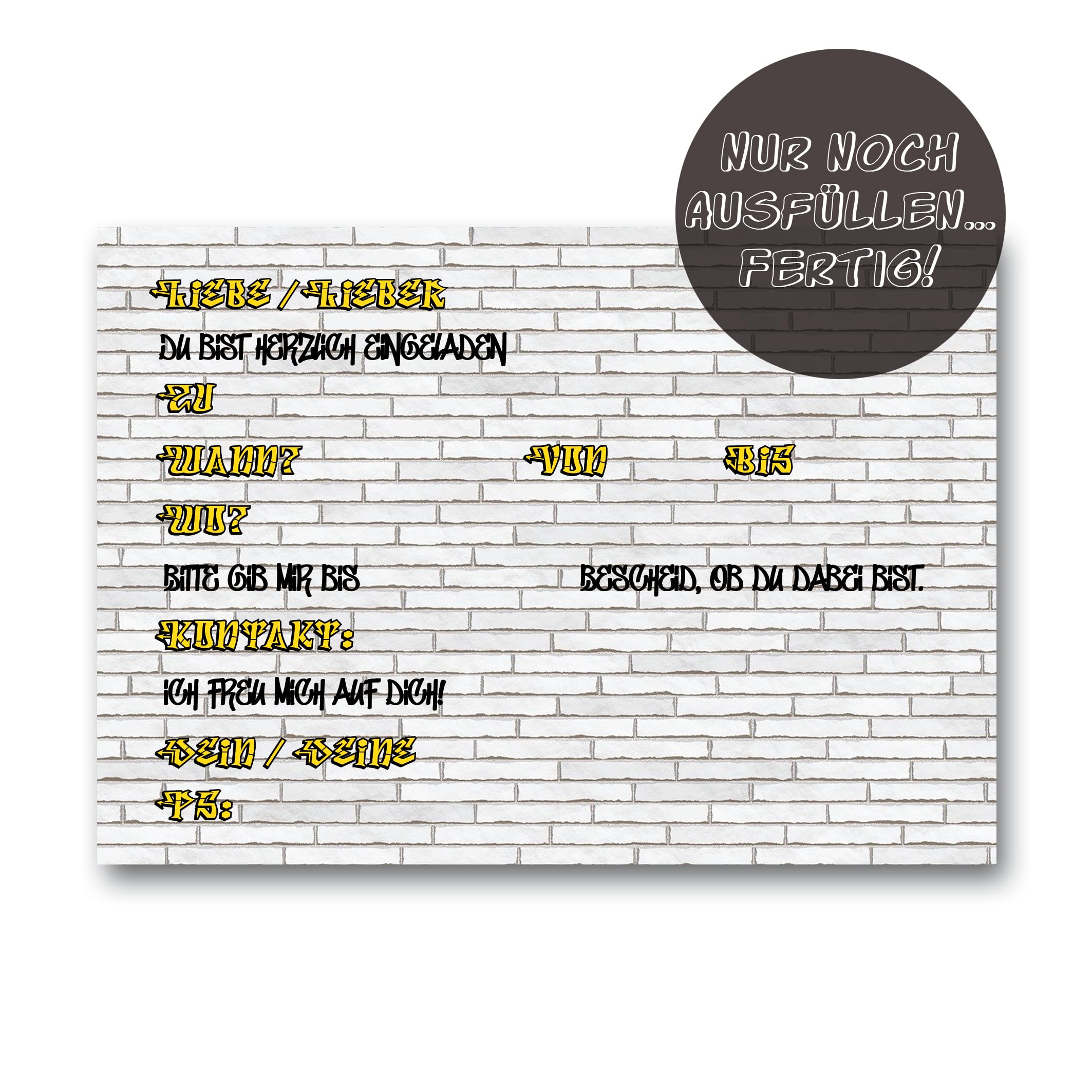 Lot De 12 Cartes D'invitation à Remplir Pour Fête D'anniversaire D