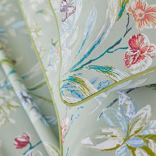 Miniatura 5 de Brandream Juego de ropa de cama de estilo jardín con diseño floral de mariposa, elegante pintura en acuarela, tamaño Queen, colección de ropa de