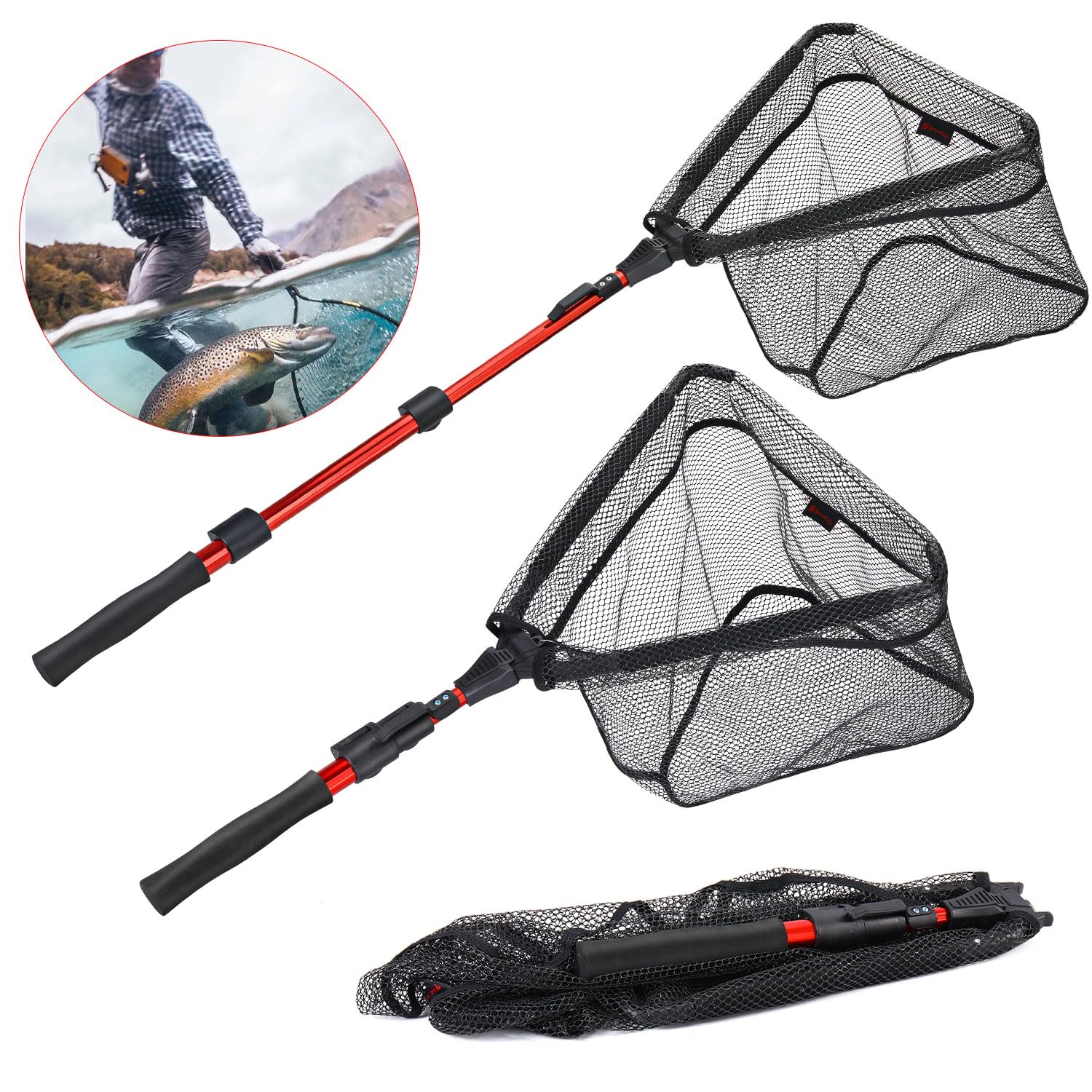 china telescopic stainless steel fishing net suppliers Sougayilang Floating Fish Landing Net, Foldable Pole Handle, Durable Nylon Material Mesh, Safe Fish Catching or Releasing (Hoop Size: 14.5in Length: 44.5in) : Sports & Outdoors fishing accessories Model:BLSLT2500D PLUSINNO Fishing Rod and