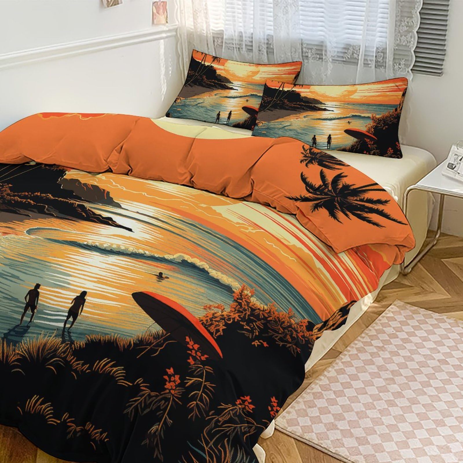Couette pour grand lit et parure 3 pièces au style été sans fin pour l'hôtel et la maison