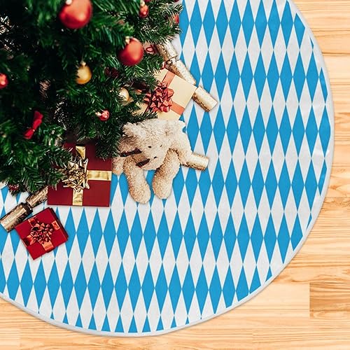 Miniatura 5 de ATTX Oktoberfest - Falda de árbol de Navidad para el hogar, decoración de Navidad, 35.4 pulgadas, falda redonda grande para árbol de fiesta