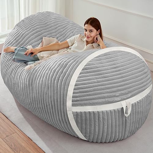 Miniatura 68 de HABUTWAY Puf gigante de 2 pies para adultos, con relleno de espuma viscoelástica, puf grande con funda de terciopelo holandés extraíble para sala de