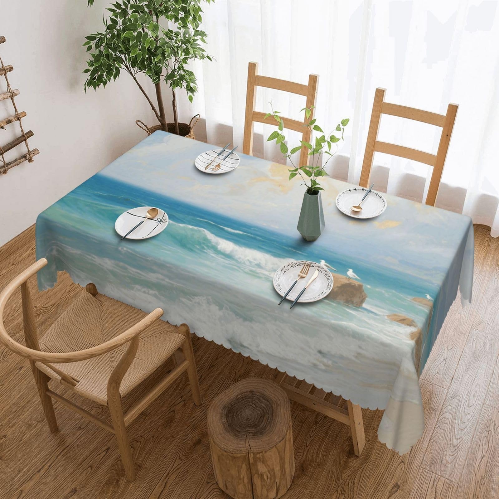 Nappe de table déperlante haute qualité thème mer et plage