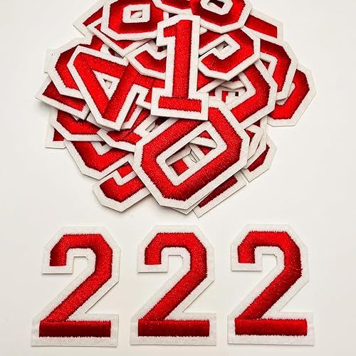 Miniatura 7 de Parches para planchar con letras y números para ropa, parches bordados de 2 pulgadas con letras del alfabeto de la A a la Z y apliques de 0-9 para