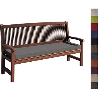 sunnypillow Bench Cushion Outdoor Chair Cushion 100 x 50 x 5 cm Bench Cushion Grey