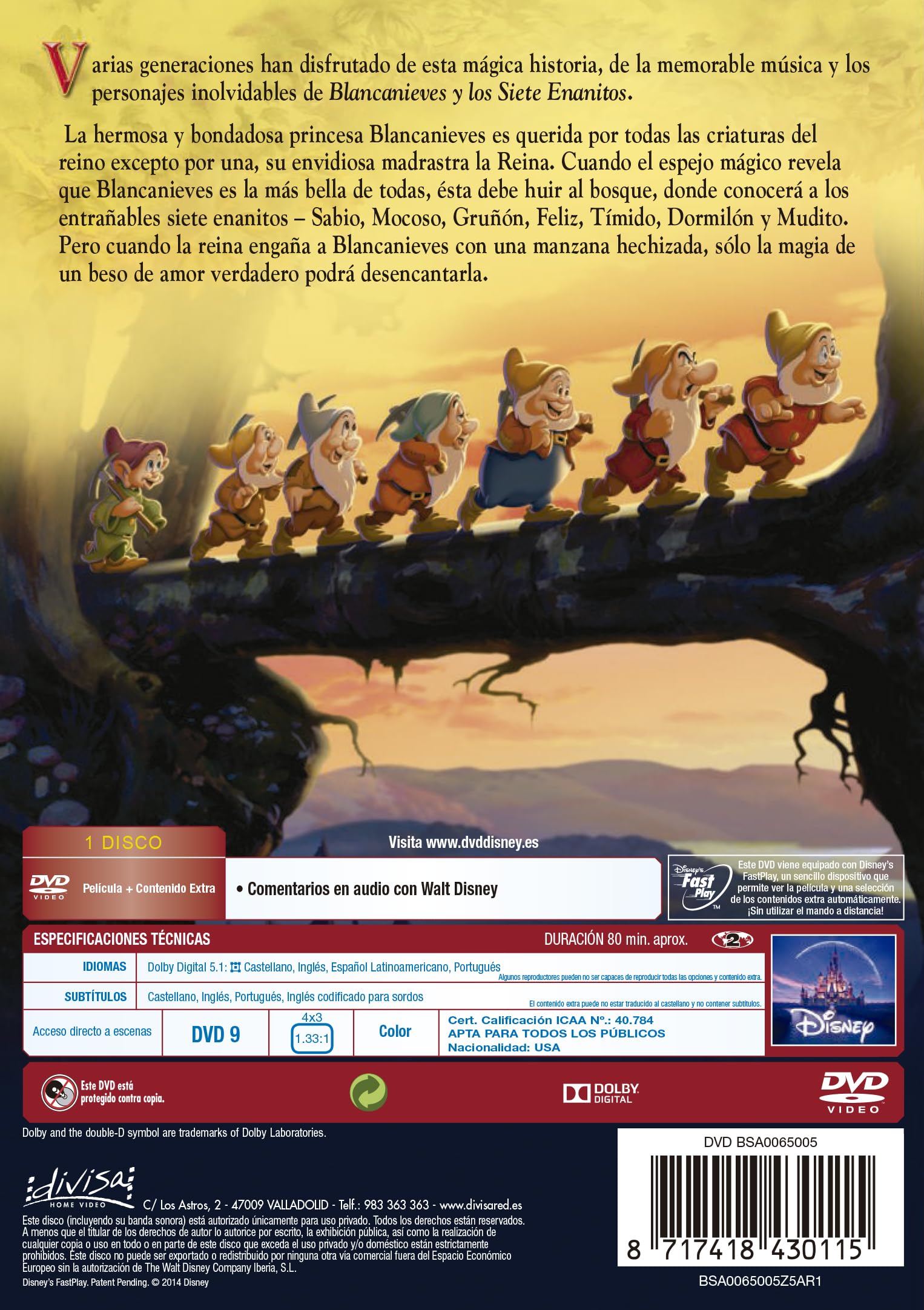 Blancanieves y los Siete Enanitos (Snow White and the Seven Dwarfs) (DVD)