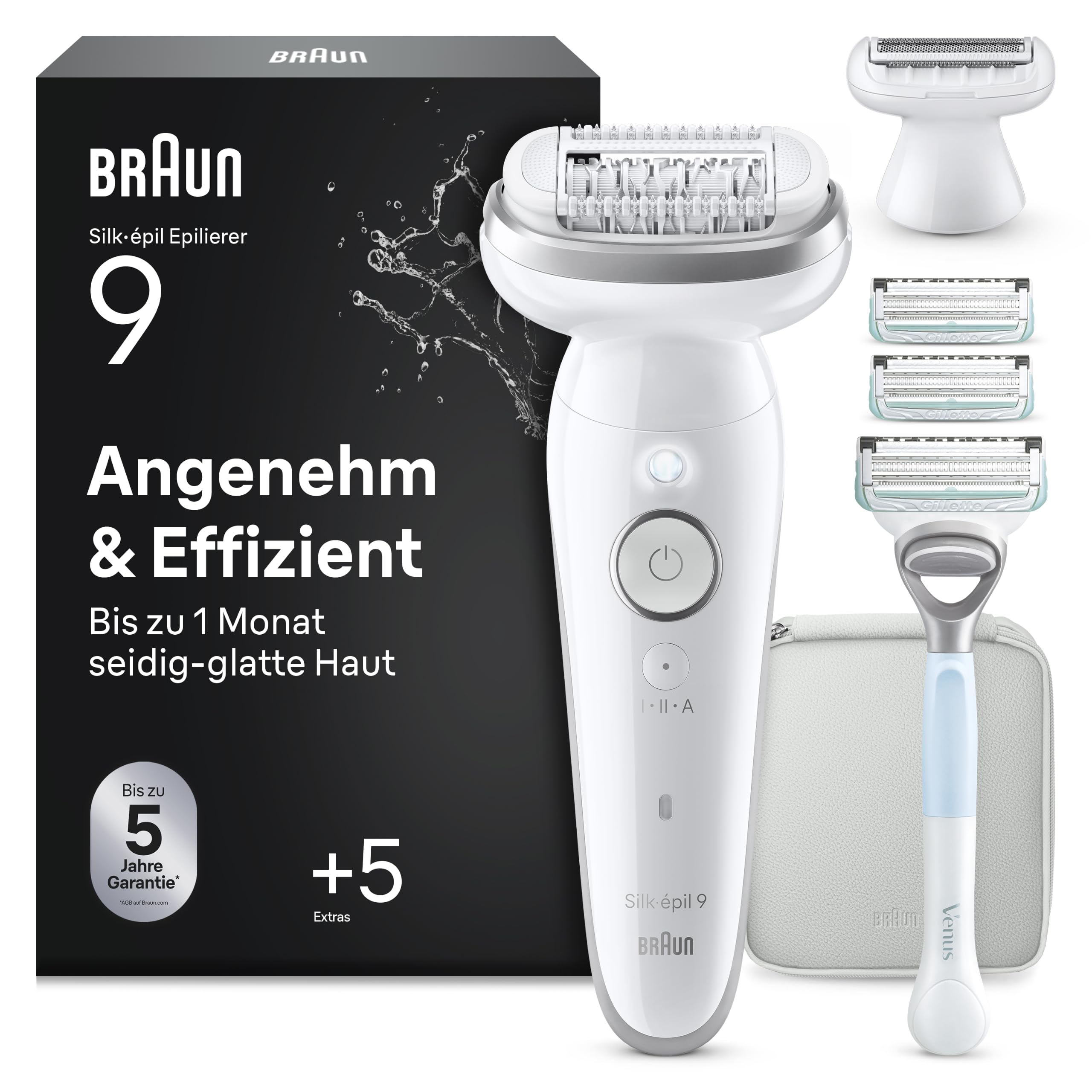 Braun Epilierer Damen Silk-épil 9, Ladyshaver, 9-130, Weiß/Rosa