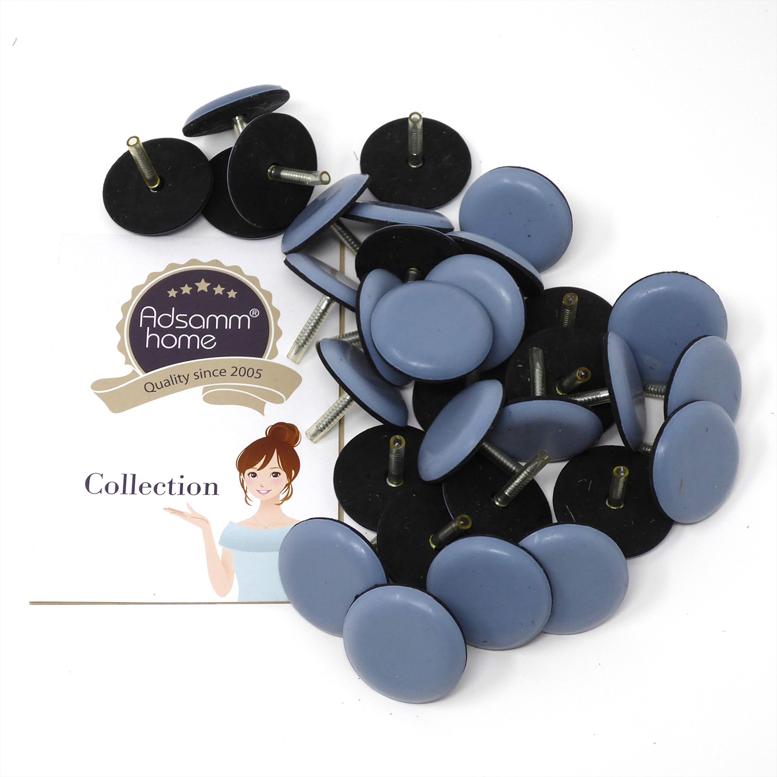 Adsamm 32 x PTFE Glides with nail 1 18 30 mm grey-blue round Premium quality furniture sliders with — view 2