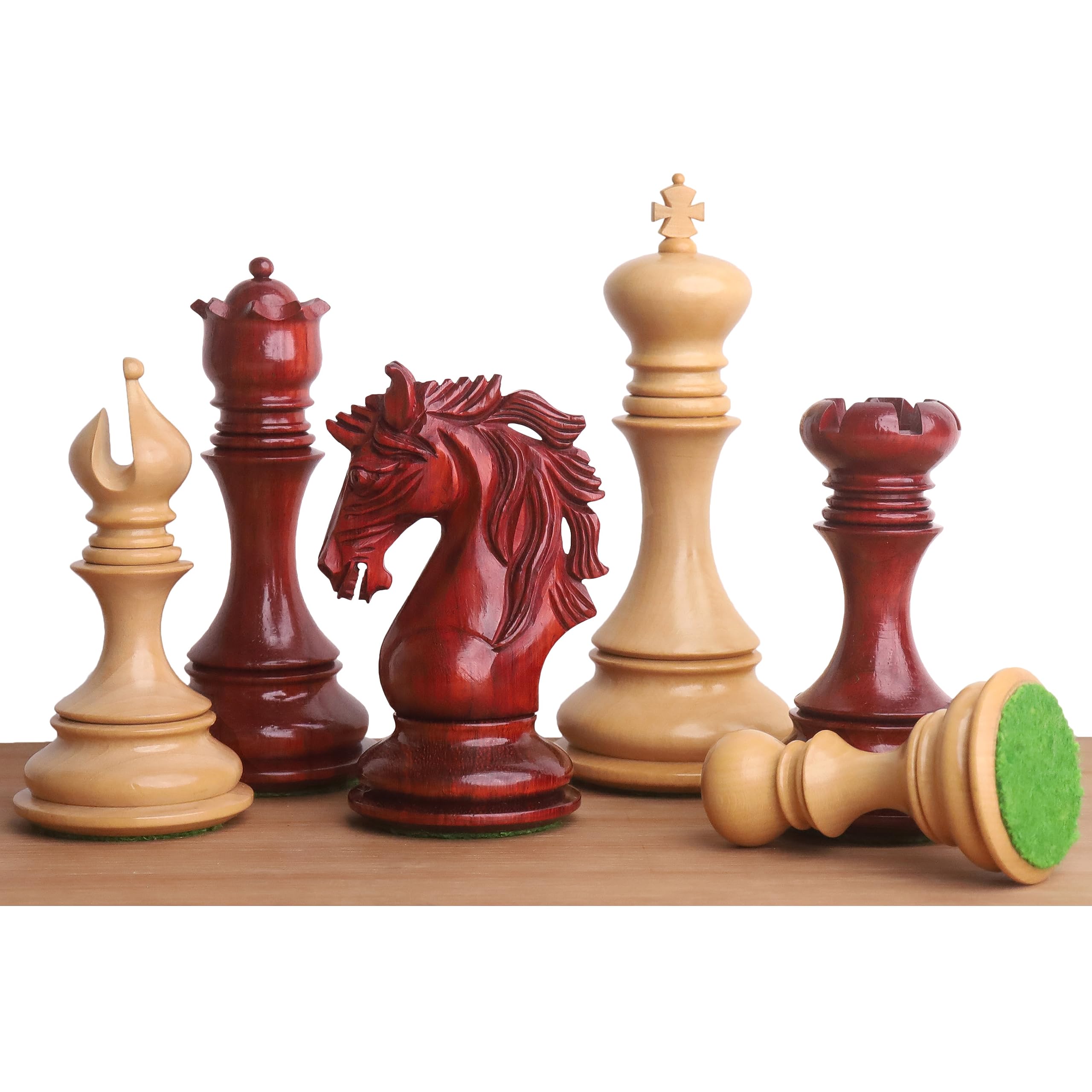 Royal Chess Mall - 11,2 cm Goliath Series Luxus Staunton Schachfiguren nur Set - Bud Palisander & Buchsbaum