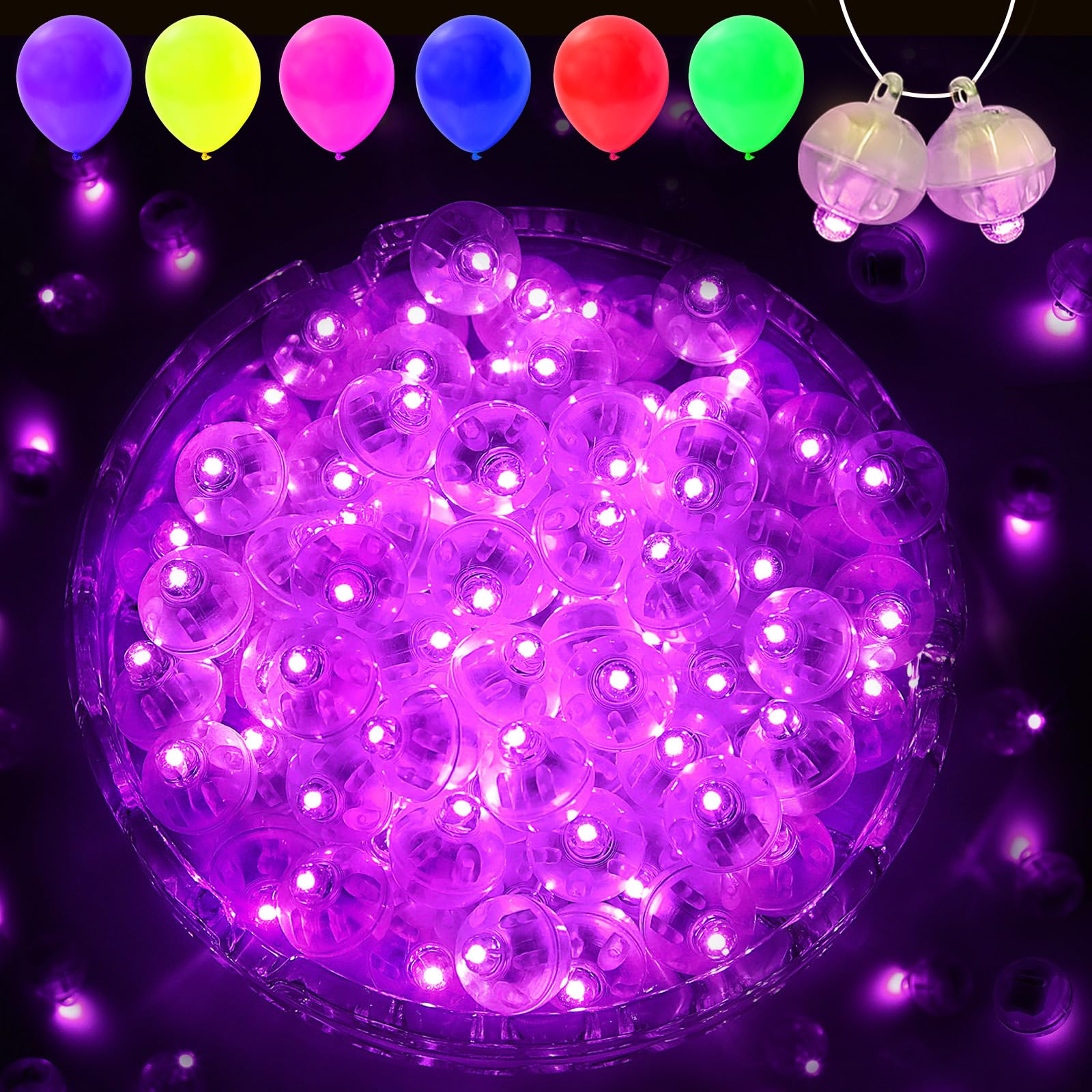 pozzolanas 50PCs Mini Led Lights with Hook, Waterproof Round Tiny Led Light for Party Decorations Neon Light for Birthday Party and Wedding Decoration, Pink