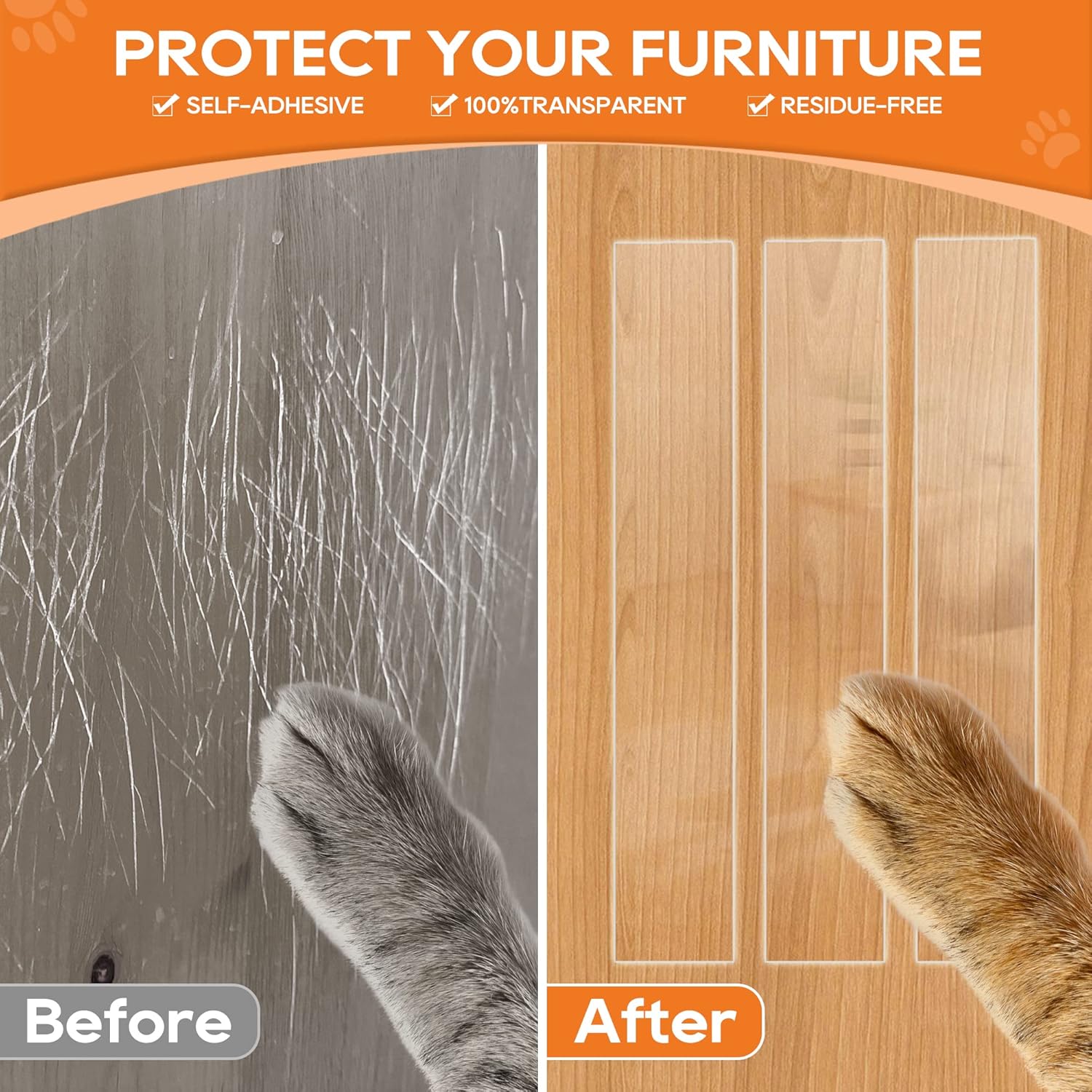 review Door Protector from Dog Scratching, Window Sill Protector, Clear Sided Shield Protection Barrier Anti Cat, Dog Scratching, Slobbering, and Clawing Furniture, Glass, Car Door, Couch 4in x 16.4ft