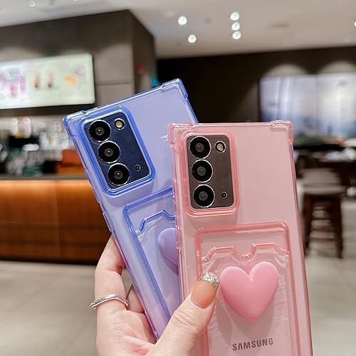 Miniatura 6 de Tuokiou Funda compatible con Samsung Galaxy Note 20 Ultra, bonito diseño de corazón 3D, protección suave a prueba de golpes con tarjetero para