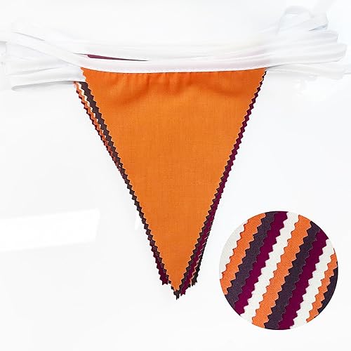 Miniatura 45 de Pancarta de otoño de 32 pies, bandera triangular, banderines de tela, banderines para decoración de otoño feliz otoño, día de Acción de Gracias