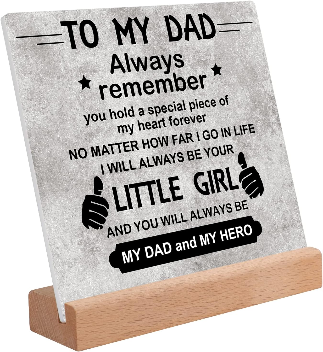 Gifts for Dad from Daughter, Dad Birthday Gift Acrylic Plaque, Birthday Gifts for Dads Desk Decorative Sign for Home Office
