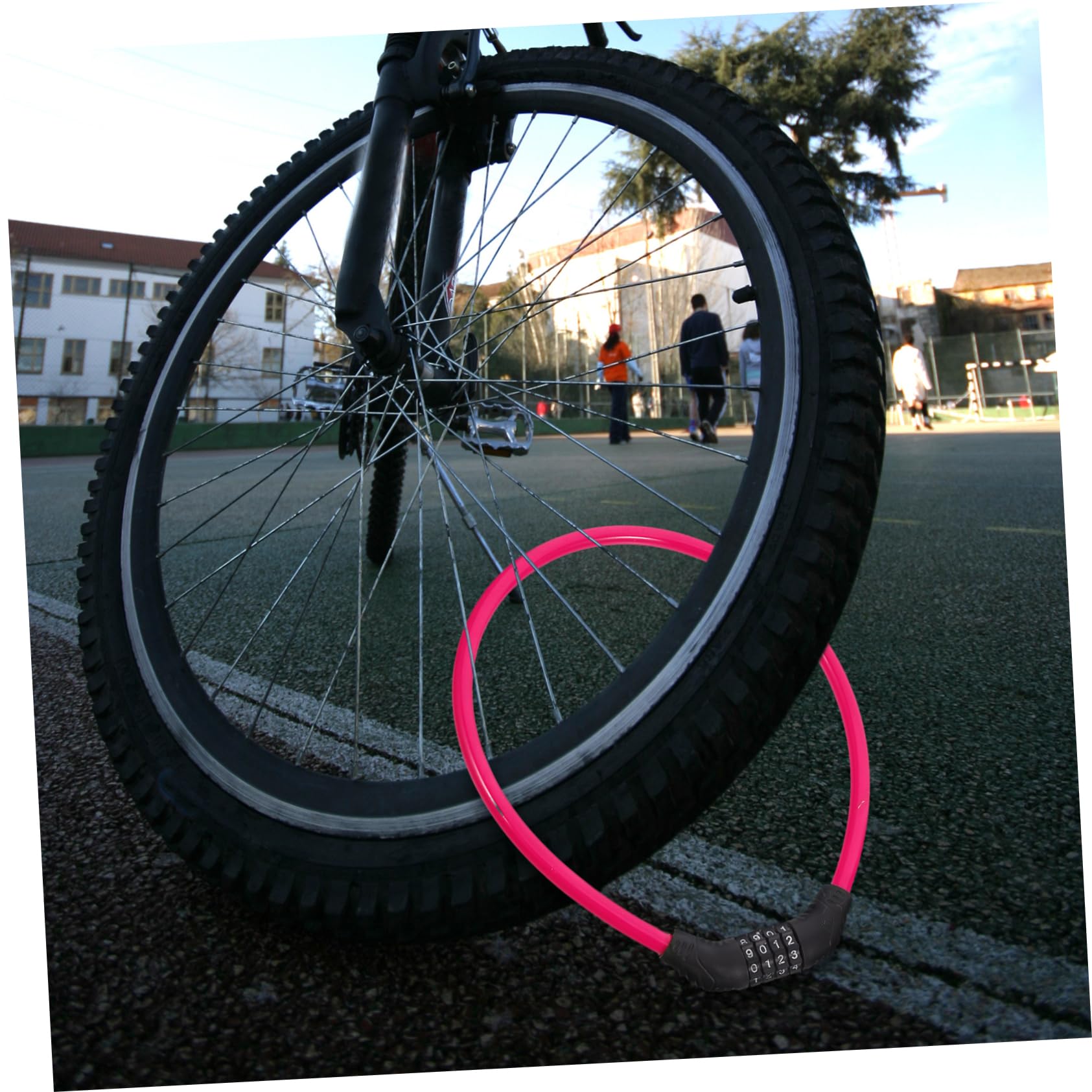 HANABASS Bloqueo de contraseña Bloqueo antirrobo Cable para candados de Bicicleta candado de Bicicleta con Llaves Cerradura de Cadena Resistente candado de Ciclismo antirrobo Acero