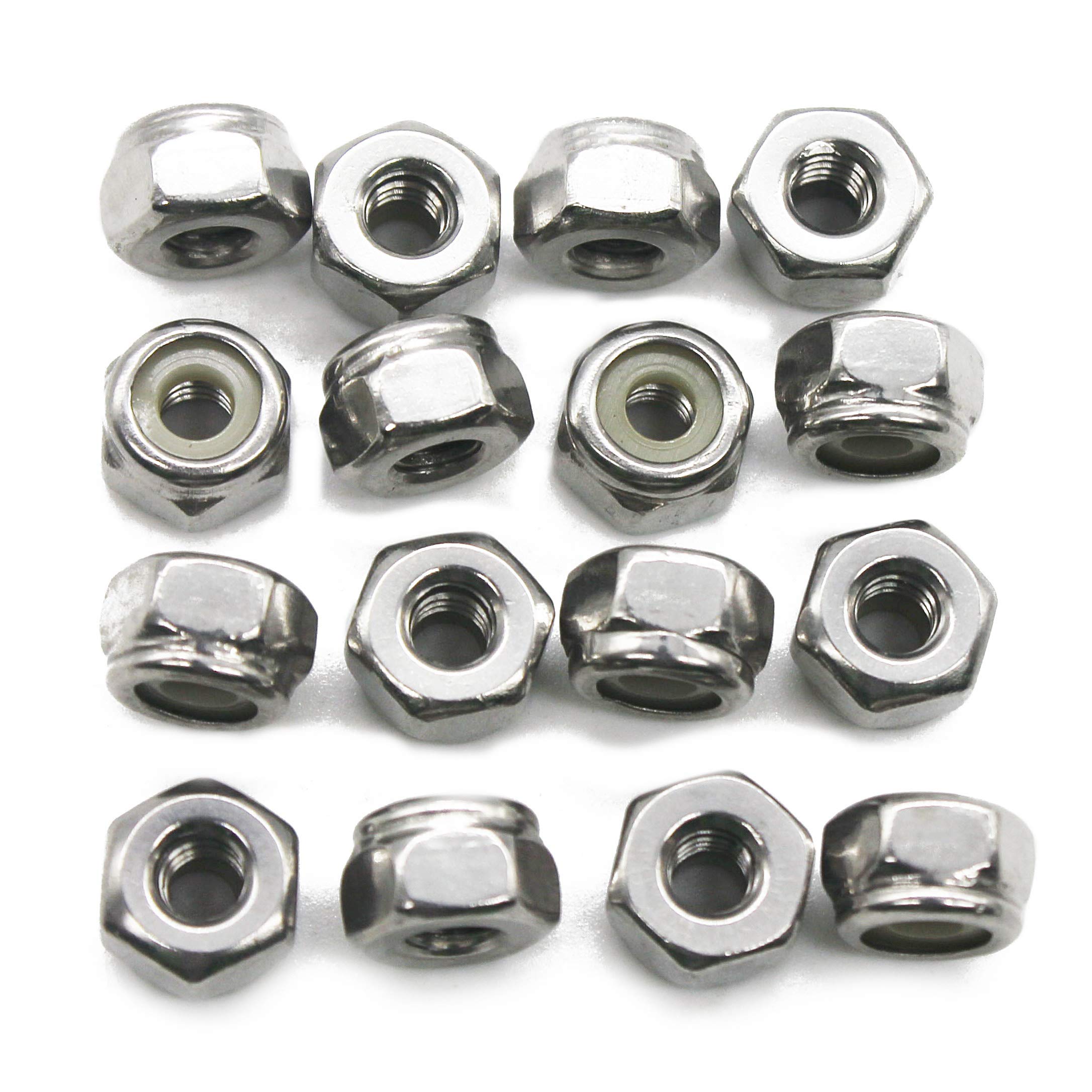 100PCS #8-32 Nylon Insert HEX Lock NUT A2 Stainless by FULLERKREG