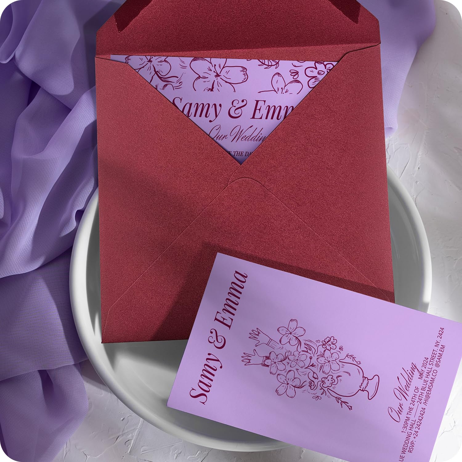 Netuno 100 enveloppes carrées bordeaux 170 x 170 mm 120g Malmero Palissandre enveloppe faire-part enveloppes colorées pour mariage lettres cartes de voeux cartes d'invitation anniversaires Noël