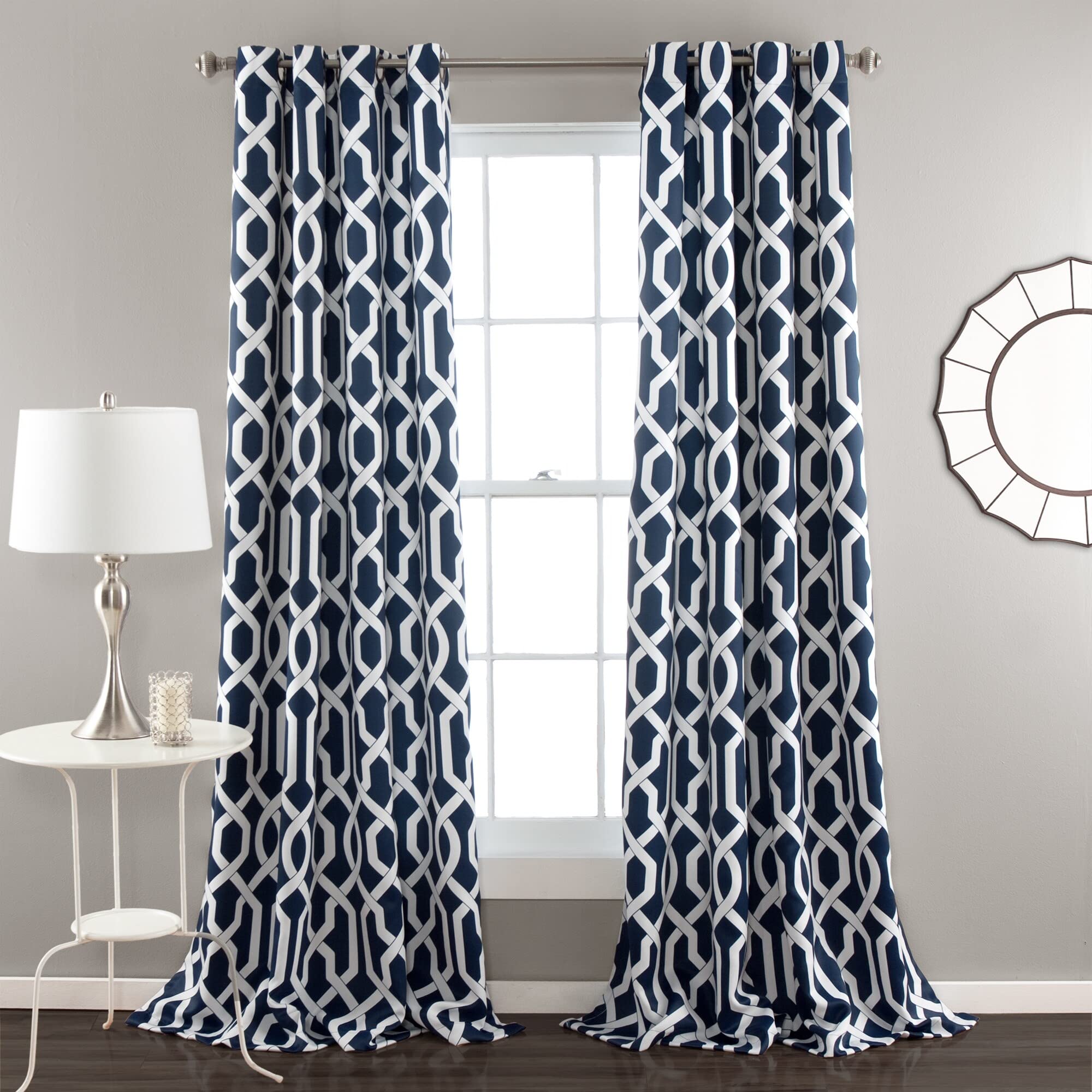 Lush Decor Edward Trellis Curtains Light Filtering Window Panel Set