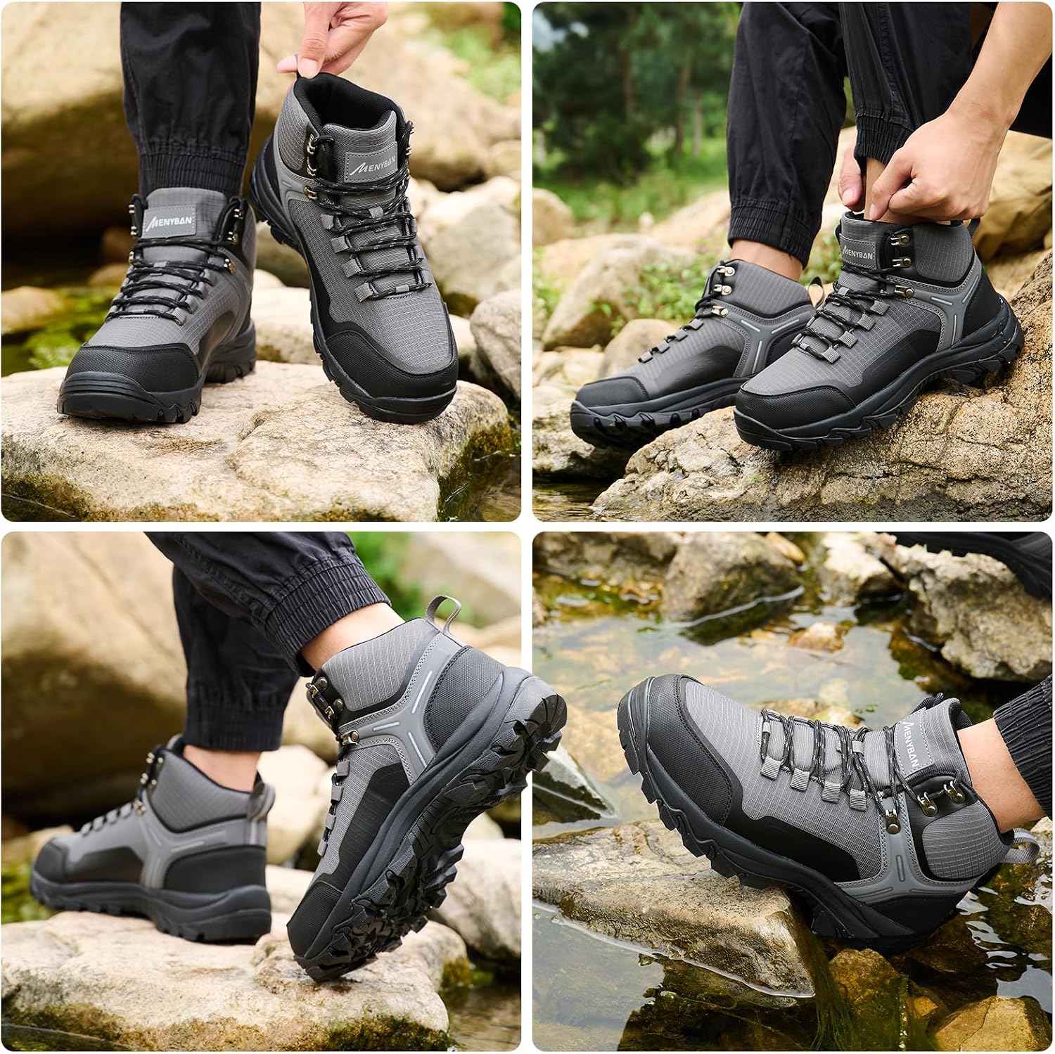 Waterproof Hiking Boots for Men Non-Slip Lightweight