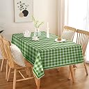 AAVIS DECOR Classic Green and White Checkered 4/6 Seater Table Cloth/Cover, 52 x 72 Inch, Buffalo Plaid Pattern, Rectangle Dining Table Cover gallery image
