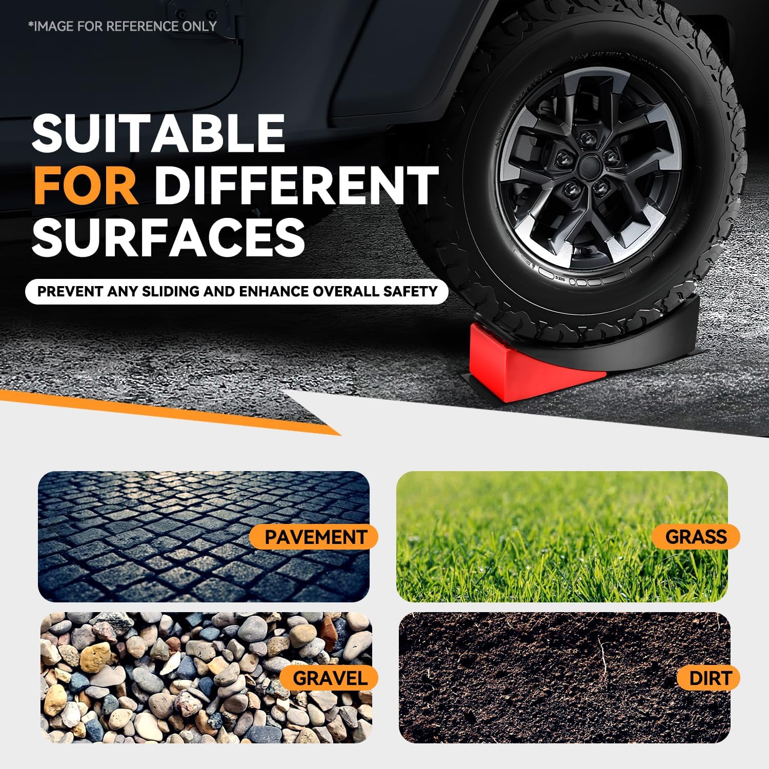 Auto Dynasty RV Leveling Blocks Ramp Kit, 2 Packs Camper Leveler with Red Chocks, Anti-Slip Mats and Carrying Bag, RV Accessories for Travel Trailer, 4" Lift Height, 27000 LBS Capacity, Black